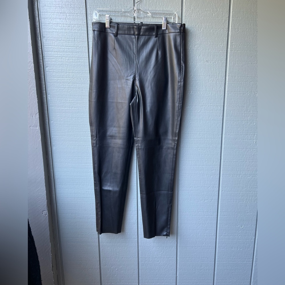 Zara Black Faux Leather High Waist Tapered Ankle Party Wedding Evening Pants